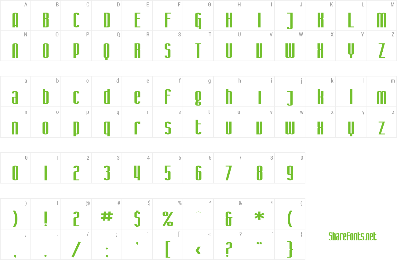 Font SF Iron Gothic Extended preview